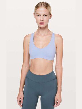 LULULEMON Light Strides Bra Womens 10 Iron Purple workout Running Gym Workout